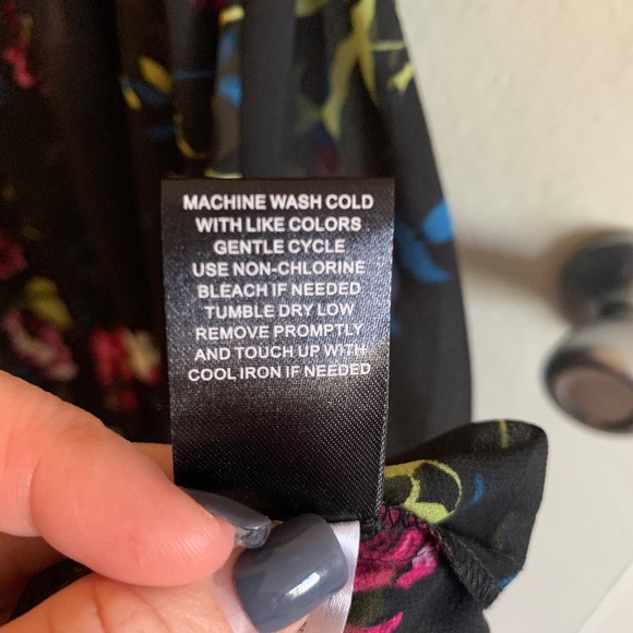 Torrid Black Floral Chiffon Shirt Dress - Picture 5 of 7